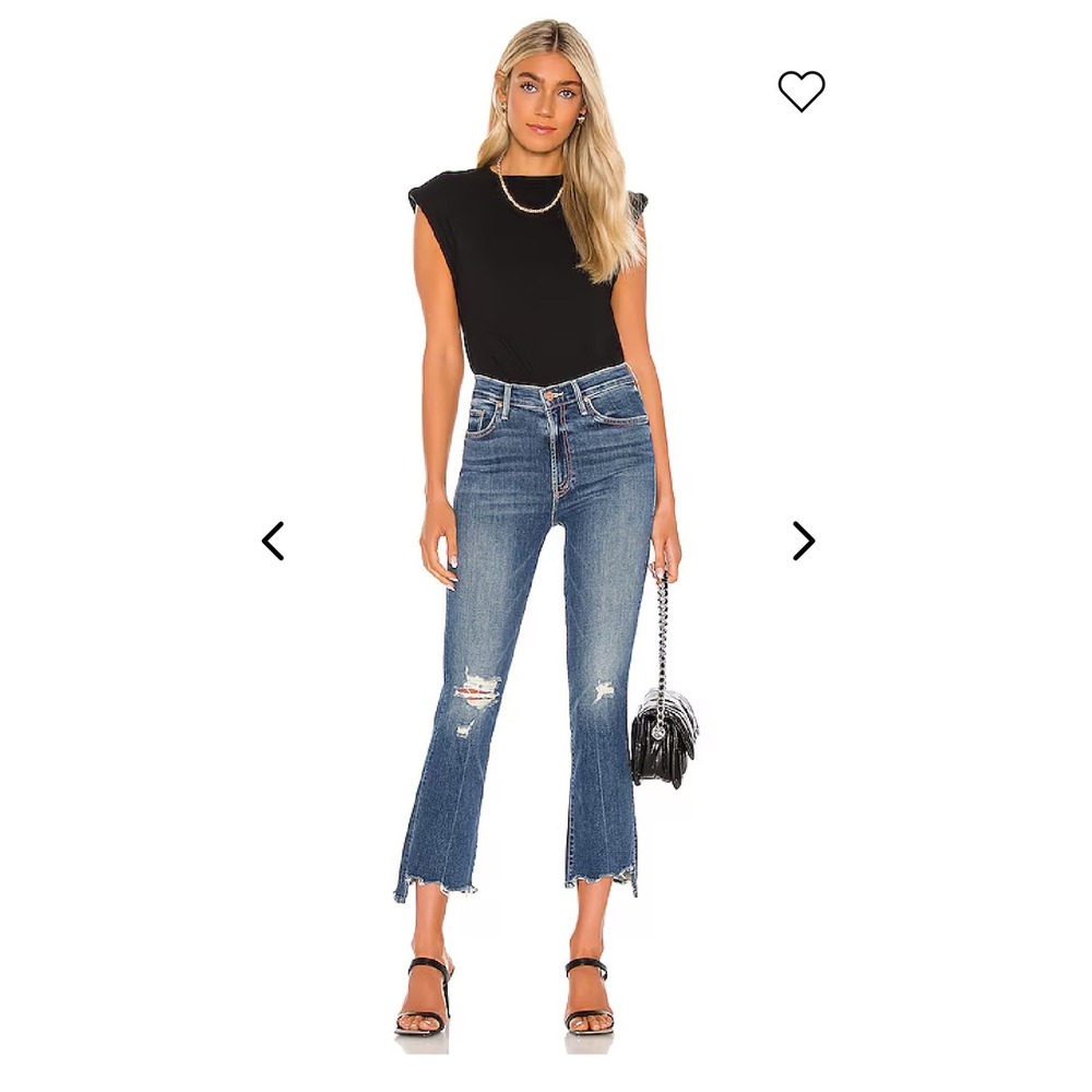 MOTHER Insider Crop Step Chew Jeans 30 Dancing On Coals‎ Raw Hem Denim